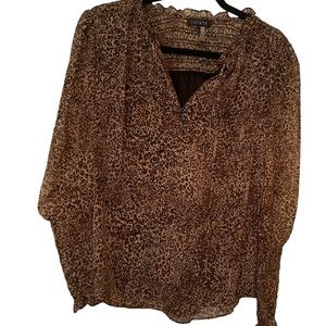 1.State Leopard print blouse Sz M